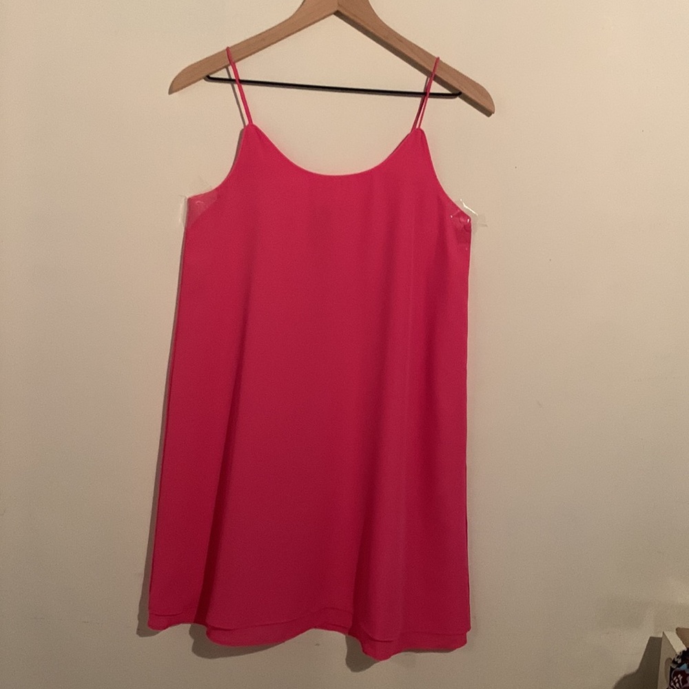 Francesca’s pink spaghetti strap shirt mini dress. New with tags